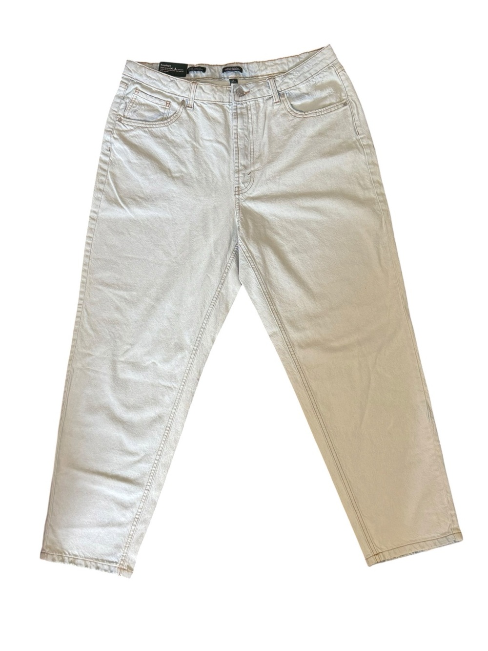NEW Wild Fable EasyRigid High-Rise Tapered Jeans Size 14 Cream/Off-White